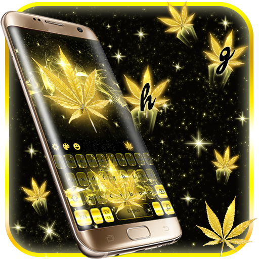 Golden Weed Rasta Shiny Keyboard Theme أيقونة