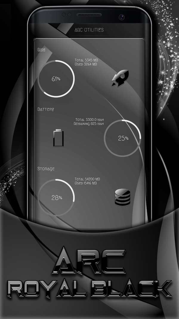 Arc Launcher Royal Black Theme + HD Icons screenshot 3