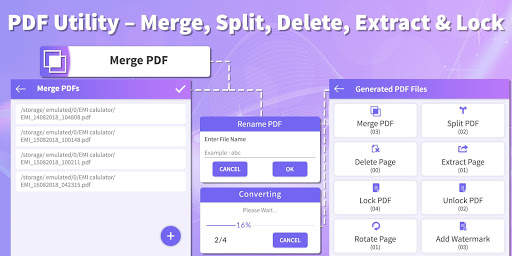 PDF Utility – Merge, Split, Delete, Extract & Lock screenshot 1
