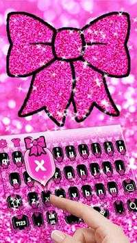 Pink Glitter Bow Keyboard Theme screenshot 2