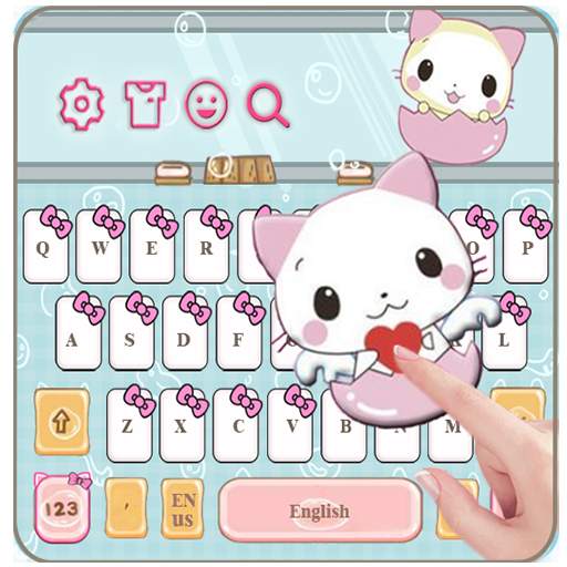 Cute Pink Kitty keyboard theme 10001003