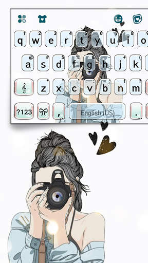 Camera Girl Keyboard Background screenshot 1