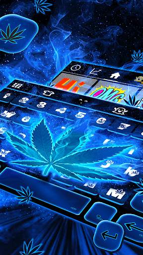 Neon Weed Rasta Keyboard Theme screenshot 4