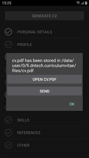 Curriculum Vitae screenshot 4