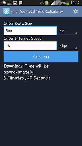 File Download Time Calculator screenshot 4