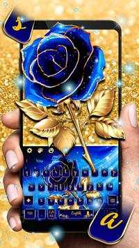Luxury Blue Rose Keyboard Theme screenshot 1