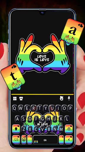 LGBTQ Heart Keyboard Background screenshot 1