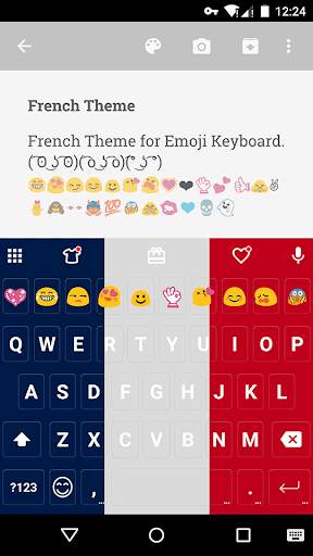 French Emoji Keyboard Theme screenshot 1
