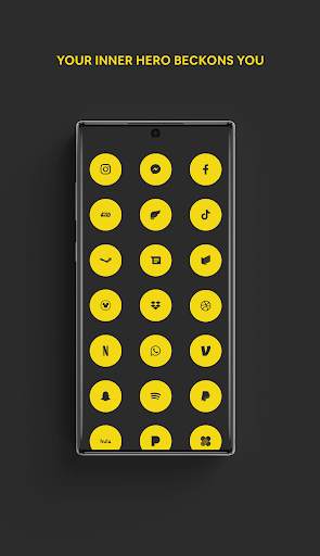 Black & Yellow - A Flatcon Icon Pack screenshot 2