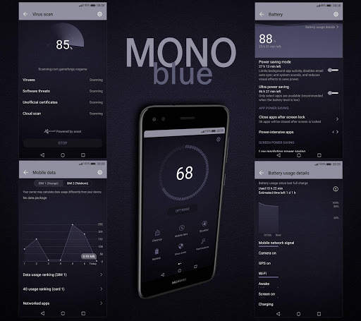 [EMUI 5/8]Mono Blue Theme screenshot 4