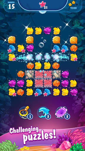 Mermaid-puzzle match-3 tesoros 1 تصوير الشاشة