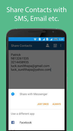 Share Contacts 3 تصوير الشاشة
