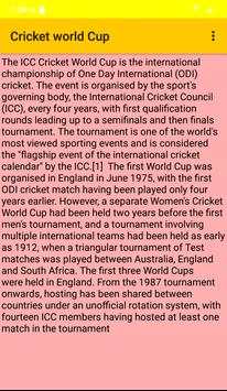 Cricket world Cup screenshot 1