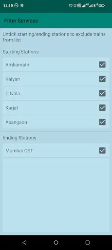 Mumbai Local Train Timetable скриншот 4