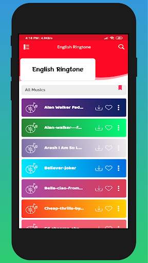 English Ringtone - Latest English Songs Ringtone screenshot 1