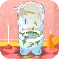 Housekeeper Bathroom Cleaning and Washing