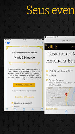 AWE Social: convites e RSVP screenshot 1
