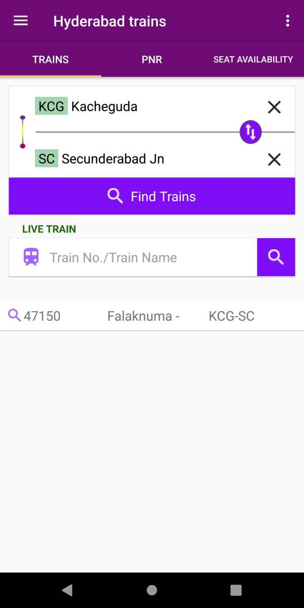 Hyderabad Trains screenshot 4