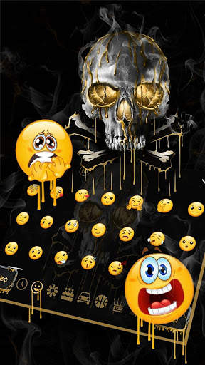 Gold Black Horrific Skull  keyboard screenshot 3