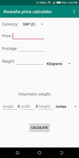Kwaraha price calculator screenshot 1