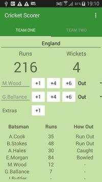 Simple Cricket Scorer screenshot 1