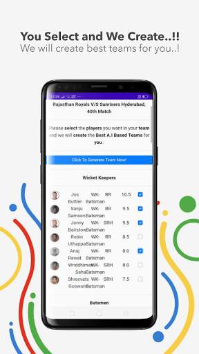 Team11 - A.I Team Builder for Cricket Fantasy Apps screenshot 4