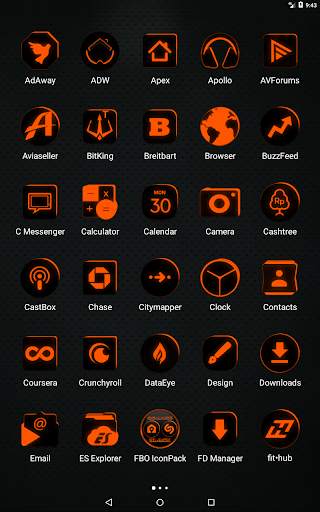 Flat Black and Orange IconPack screenshot 18
