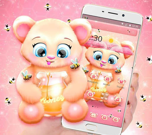 Pink Cartoon Teddy Bear Theme screenshot 4