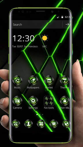 Green Neon Light Technology Theme screenshot 1