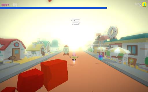 Endless Running Man - Blocky Road Pixel City screenshot 2