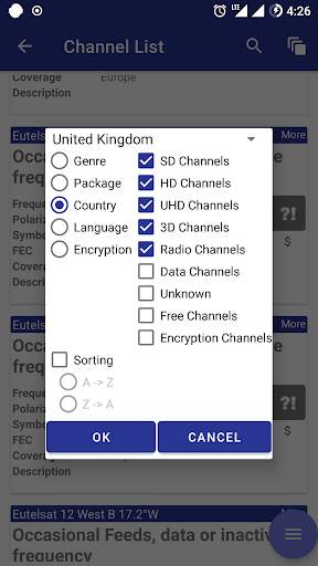 Eutelsat Frequency List screenshot 5