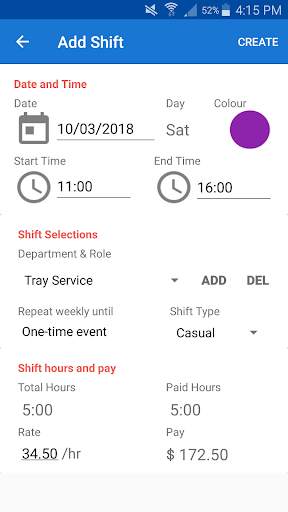 My Work Roster screenshot 2