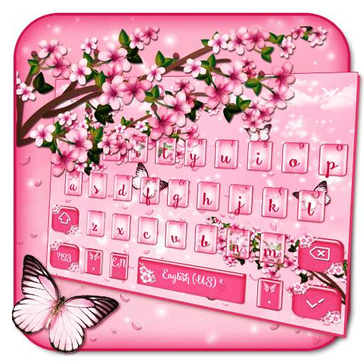 Pink Cherry Blossom Keyboard 10001002