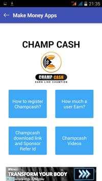 Free Recharge &Make Money Apps for champcash screenshot 1