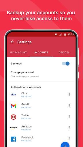 Twilio Authy Authenticator 2 تصوير الشاشة