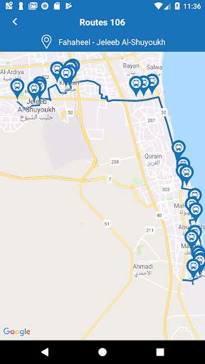 Kuwait Bus - routes, transit, stops and maps screenshot 1