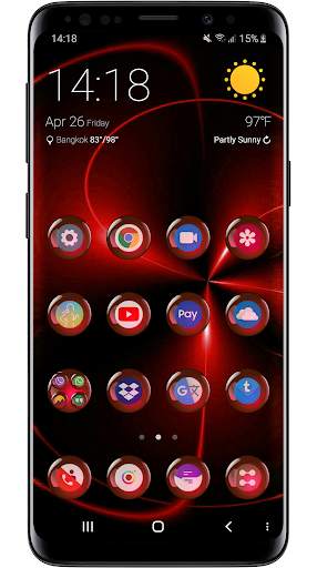 Theme Launcher - Orb Red Icon Changer Free Round screenshot 1