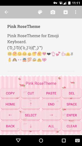 Pink Rose Emoji Keyboard Theme screenshot 3