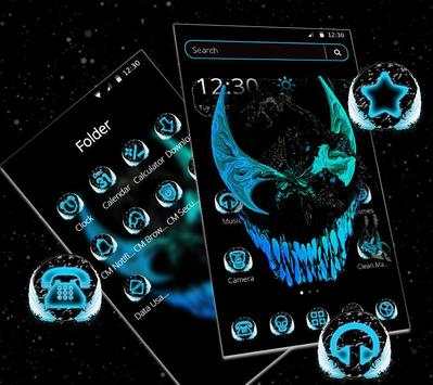 Blue Neon Evil Eyes Theme screenshot 1