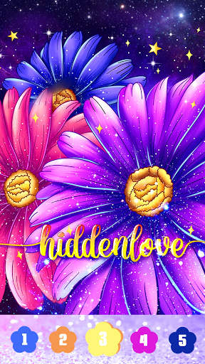 Flower coloring games-Color by number offline screenshot 1