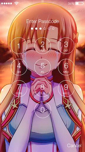 Asuna Cute Girl Anime Wallpaper Sword Screen Lock screenshot 2