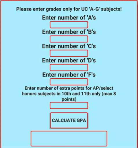 UC GPA Calculator screenshot 1