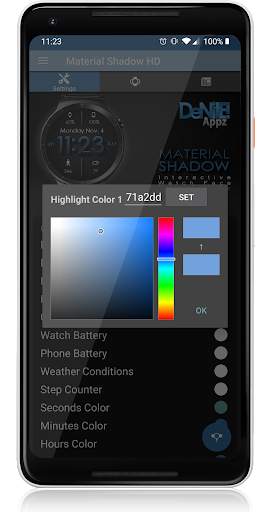 Material Shadow HD WatchFace Widget Live Wallpaper screenshot 6
