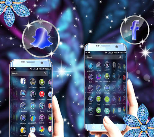 Abstract Neon Flower Launcher Theme screenshot 4