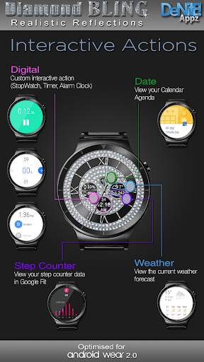 Diamond Bling HD WatchFace Widget & Live Wallpaper screenshot 1