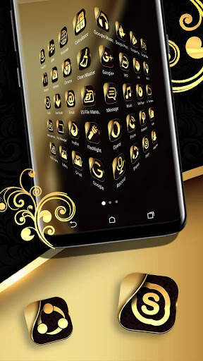 Gold Black Launcher Theme screenshot 3