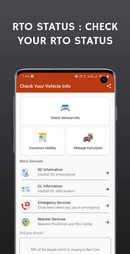 RTO Status : Check Your RC Status screenshot 1