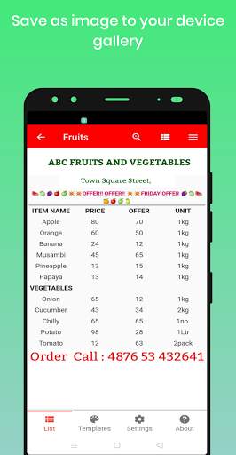 Price List Maker Free screenshot 3