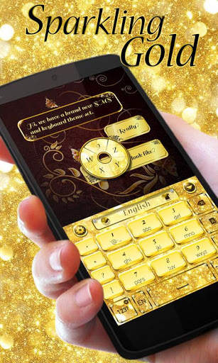 Sparkling Gold GO Keyboard Theme 5 تصوير الشاشة