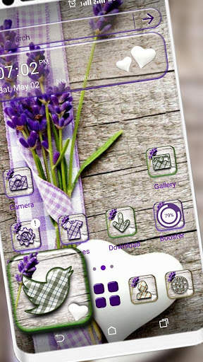 Lavender Heart Launcher Theme screenshot 1